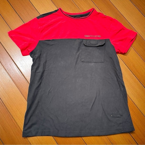 Akademiks Men’s Shirt L Black Red Short Sleeve 100% Cotton Pocket Tee No Flaws - Picture 3 of 8